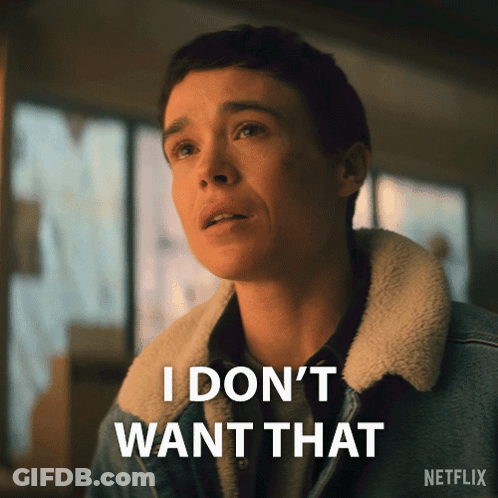 A Woman In A Denim Jacket Says I Don T Want That GIF