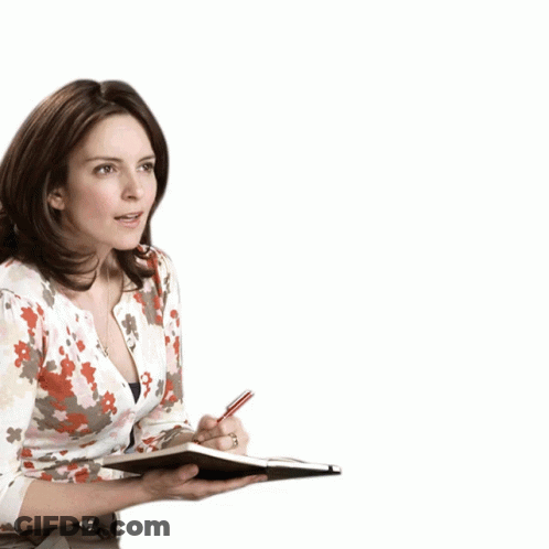 A Woman In A Floral Shirt Is Holding A Breast Pump And Writing On A Clipboard GIF