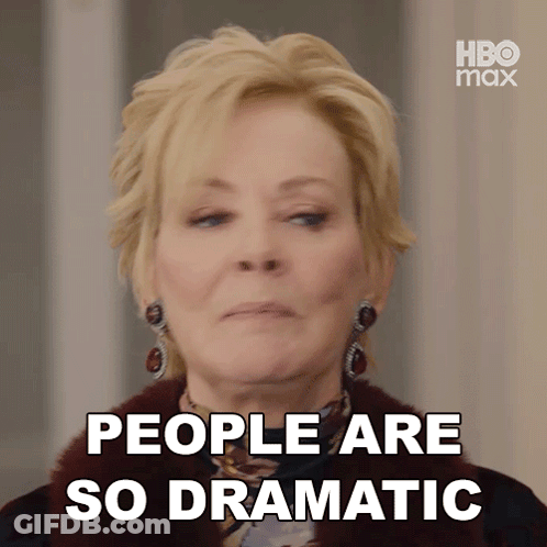 A Woman In A Fur Coat Is Saying People Are So Dramatic . GIF