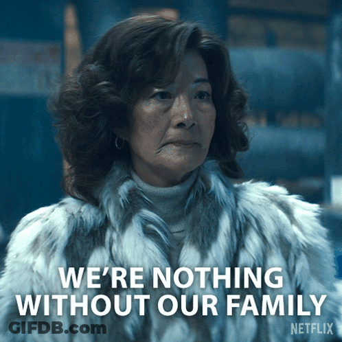 A Woman In A Fur Coat Says We 'Re Nothing Without Our Family On Netflix GIF