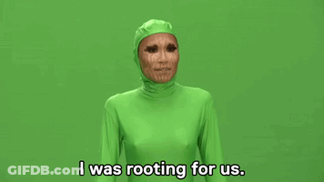 Green Boddysuit Woman Saying I Was Rooting For Us GIF