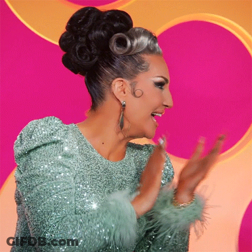 Woman In Green Sequined Dress Clapping GIF