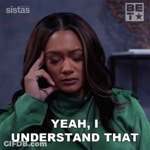 A Woman In A Green Shirt Says " Yeah , I Understand That " GIF