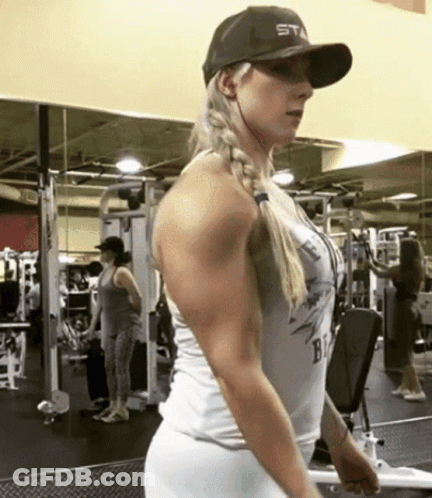 Woman In Gym Wearing STX Hat GIF