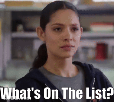 A Woman In A Hoodie Is Asking What 'S On The List ? GIF