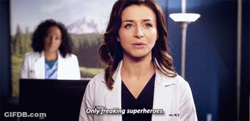 A Woman In A Lab Coat Is Saying Only Freaking Superheroes . GIF