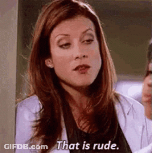 Woman In Lab Coat Saying That Is Rude GIF