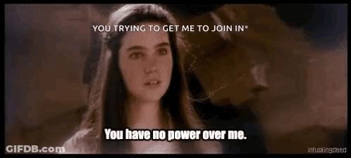 A Woman In A Labyrinth Movie Is Talking To A Man And Says `` You Trying To Get Me To Join In '' . GIF