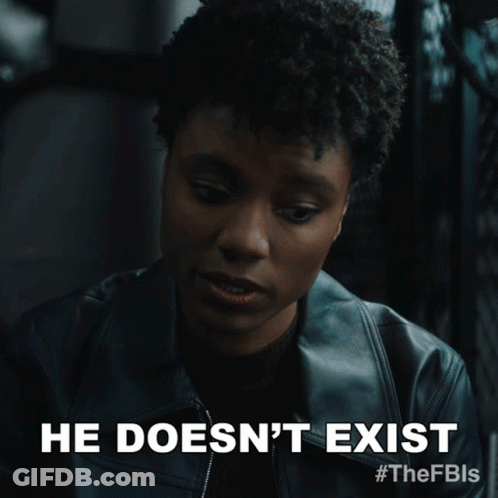 A Woman In A Leather Jacket Says He Does N't Exist #Thefbls GIF
