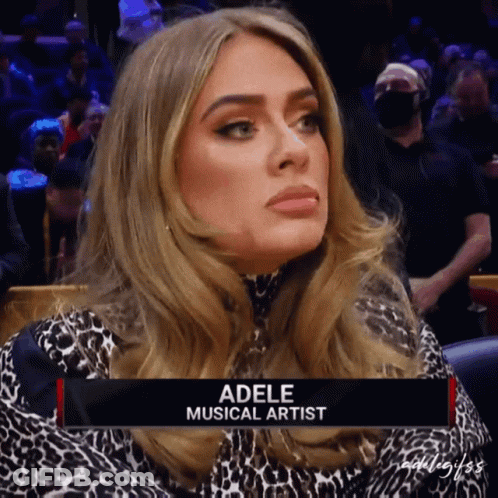A Woman In A Leopard Print Dress Is Named Adele GIF