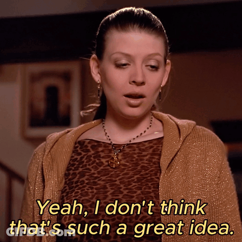 A Woman In A Leopard Print Top Says Yeah I Don 'T Think That 'S Such A Great Idea GIF