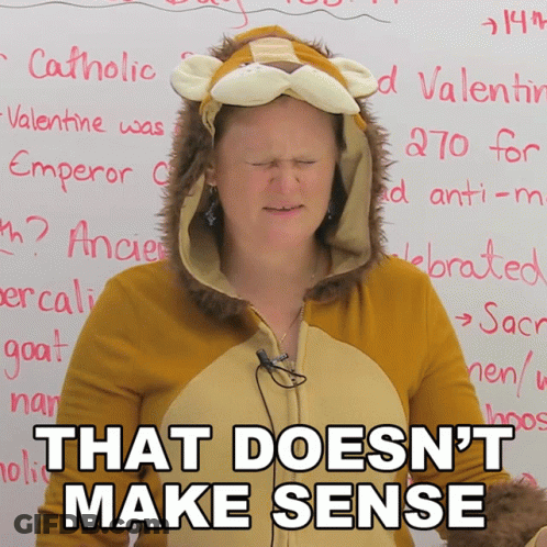 A Woman In A Lion Costume With The Words That Does N't Make Sense Below Her GIF