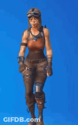 A Woman In A Military Uniform Is Standing In Front Of A Blue Background In A Video Game . GIF