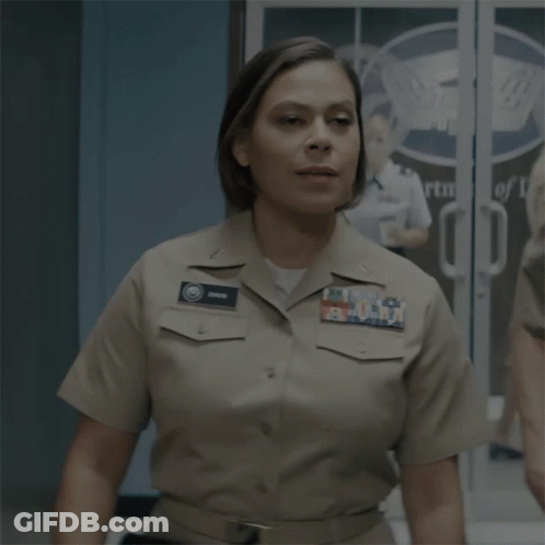 A Woman In A Military Uniform Says I Don T Know What You 'Re Talking About GIF