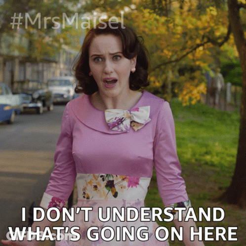 A Woman In A Pink Dress Says I Don T Understand What 'S Going On Here GIF