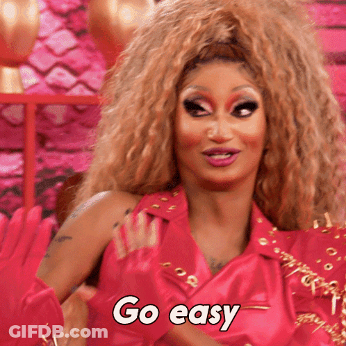 Woman In Pink Saying Go Easy GIF