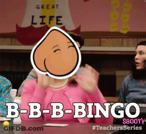 A Woman In A Pink Shirt Is Playing Bingo GIF