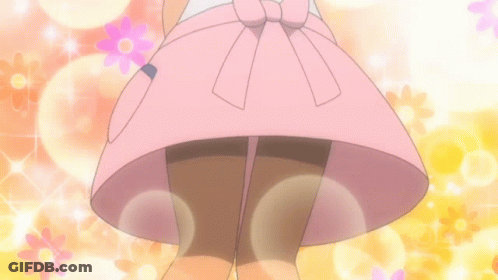 Woman In Pink Skirt With Bow GIF