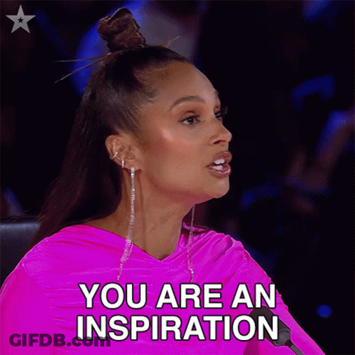 A Woman In A Pink Top Says " You Are An Inspiration " GIF