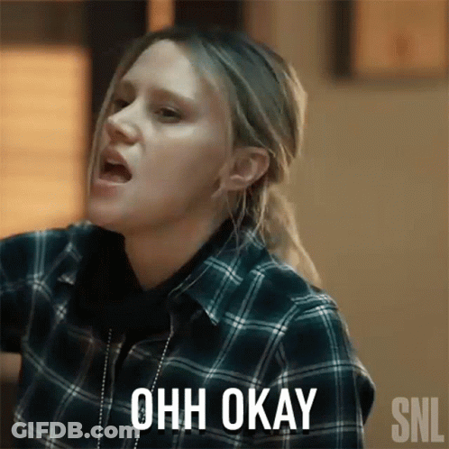 A Woman In A Plaid Shirt Says Ohh Okay On Snl GIF