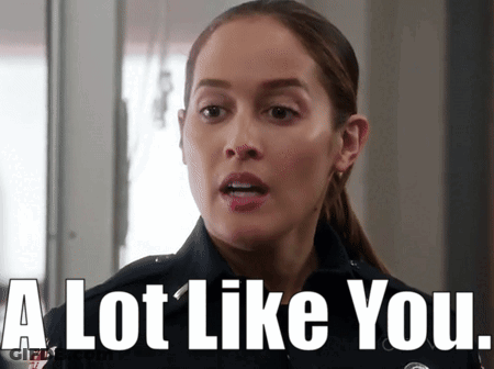 A Woman In A Police Uniform Is Saying A Lot Like You . GIF