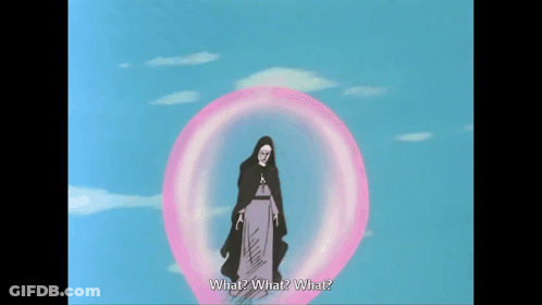 Woman In Purple Dress In Pink Bubble GIF