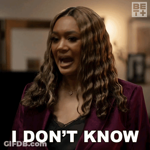 A Woman In A Purple Jacket Says I Don T Know GIF