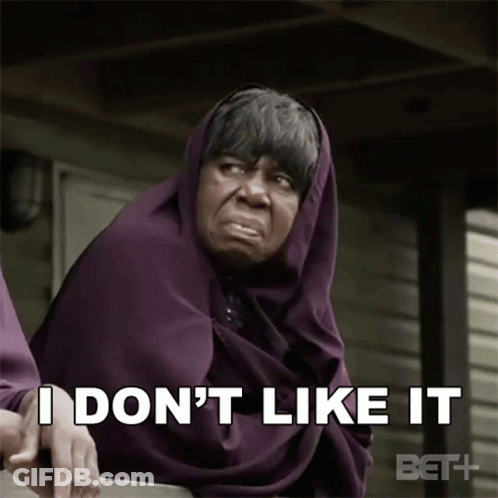 A Woman In A Purple Scarf Says I Don T Like It GIF