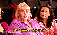 A Woman In A Purple Shirt Is Sitting Next To Another Woman And Says Whoomp There It Is GIF