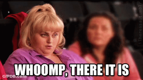 A Woman In A Purple Shirt Says Whoomp There It Is . GIF