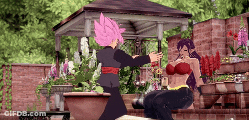 A Woman In A Red Bra Sits Next To A Man In A Black Jacket GIF