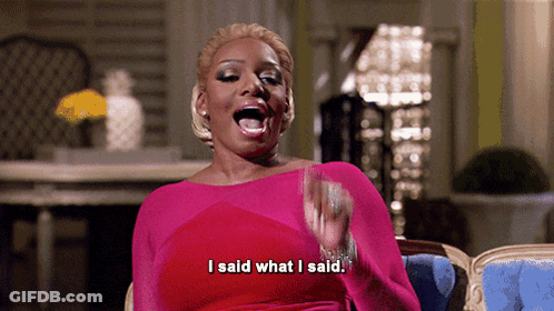 A Woman In A Red Dress Says I Said What I Said GIF