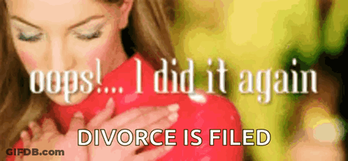 A Woman In A Red Dress Says Oops I Did It Again GIF