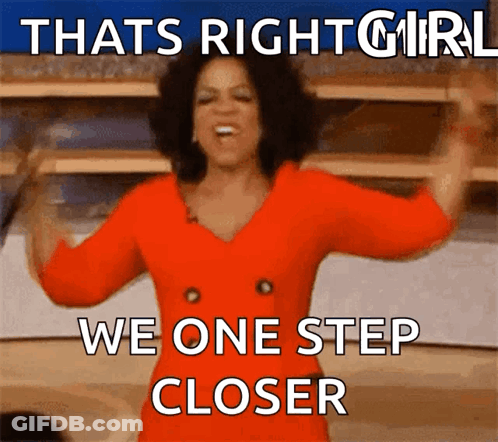 A Woman In A Red Dress Says " Thats Right Girl " GIF