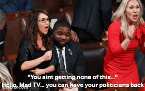 Woman In Red Dress Saying You Aint Getting None GIF