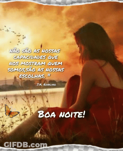 A Woman In A Red Dress Sits In The Grass With A Quote From J.k. Rowling GIF