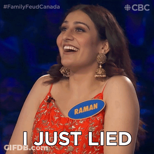 A Woman In A Red Dress With A Name Tag That Says Raman GIF
