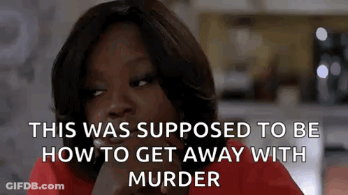 A Woman In A Red Shirt Is Talking About How To Get Away With Murder GIF