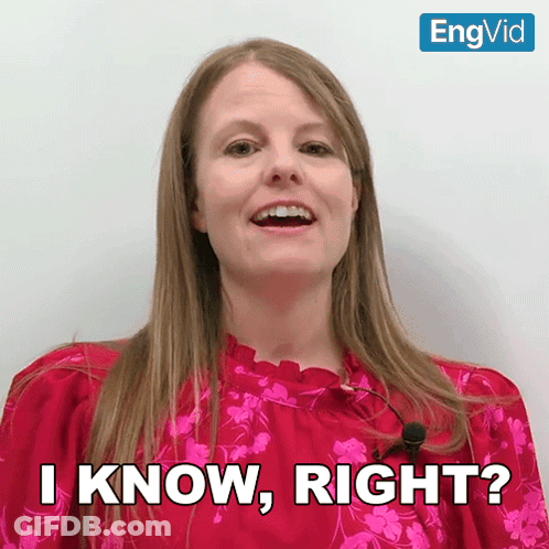 A Woman In A Red Top Says I Know Right GIF