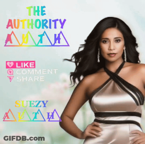Woman In Satin Dress Standing Before Authority Sign GIF