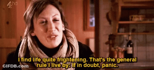 A Woman In A Scarf Says I Find Life Quite Frightening That 'S The General Rule I Live By GIF