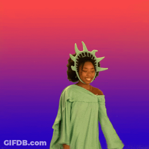 Woman In Statue Of Liberty Costume GIF
