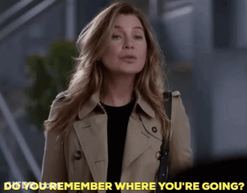 A Woman In A Trench Coat Asks Do You Remember Where You 'Re Going GIF