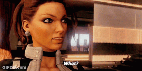 A Woman In A Video Game Asks What GIF