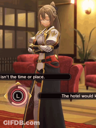 A Woman In A Video Game Says The Hotel Would Be GIF