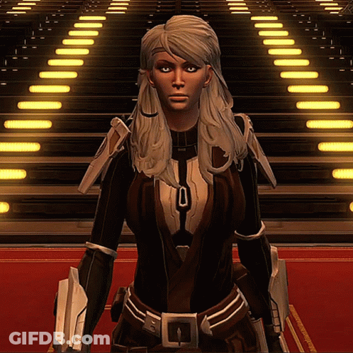 A Woman In A Video Game With The Letter O On Her Chest GIF