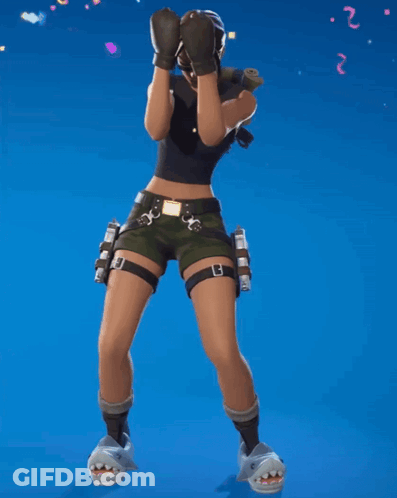 Woman In Video Game With Number 13 On Leg GIF