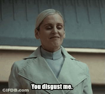 Woman In White Coat Saying You Disgust Me GIF