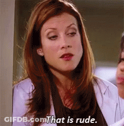 Woman In White Coat Saying That Is Rude GIF