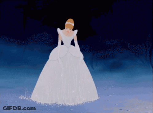 A Woman In A White Dress And Gloves Is Standing On A Snowy Surface GIF